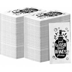 Eersida 200 Pcs Bathroom Napkins Guest Disposable Towels White Dinner Napkins Decorative Bathroom Napkins Folded Table Christmas Party Wedding Anniversary Birthday Just Wash Your Hands Please 40x40cm